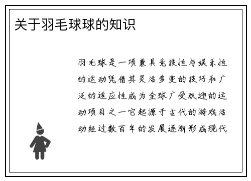 关于羽毛球球的知识